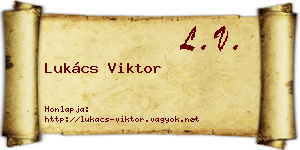 Lukács Viktor névjegykártya
