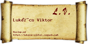 Lukács Viktor névjegykártya